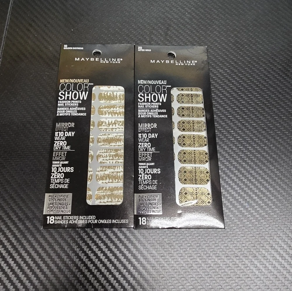 New maybelline print nail stickers lot of 2